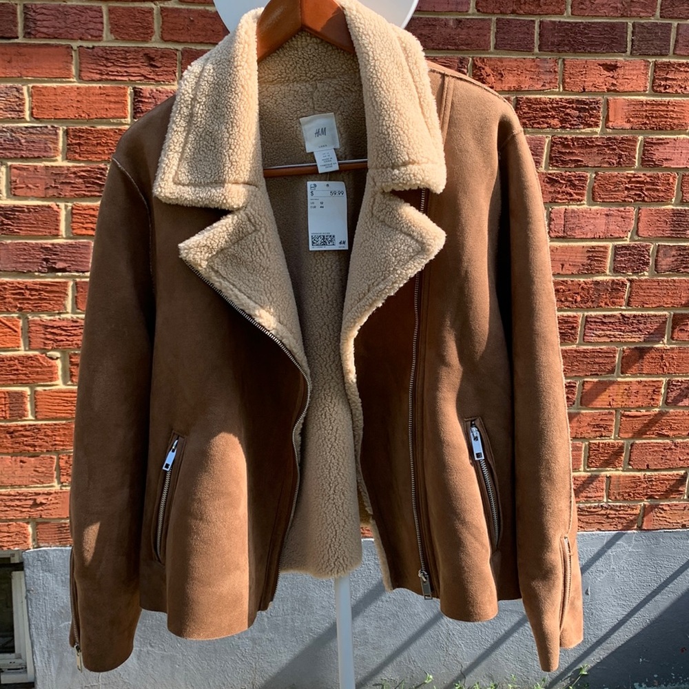 H&M Faux Fur Brown Jacket NWT US 12